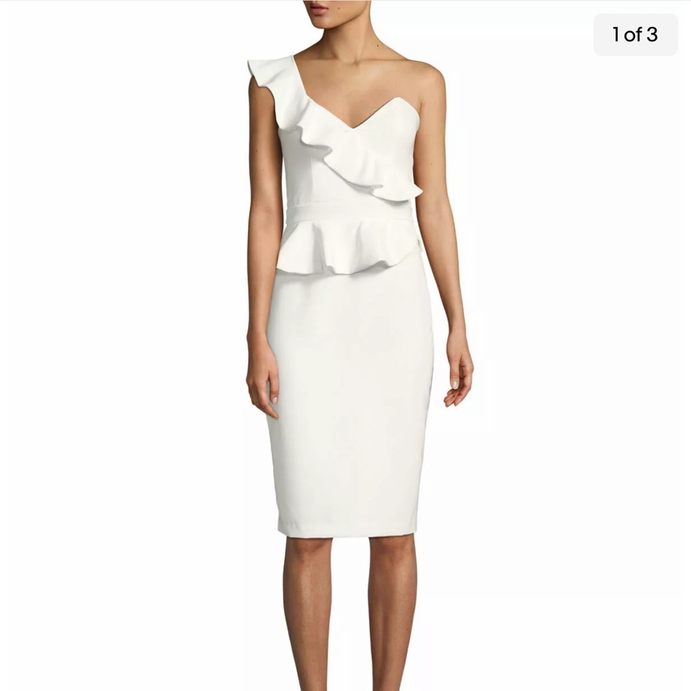 Bardot Camellia dress asymmetrical